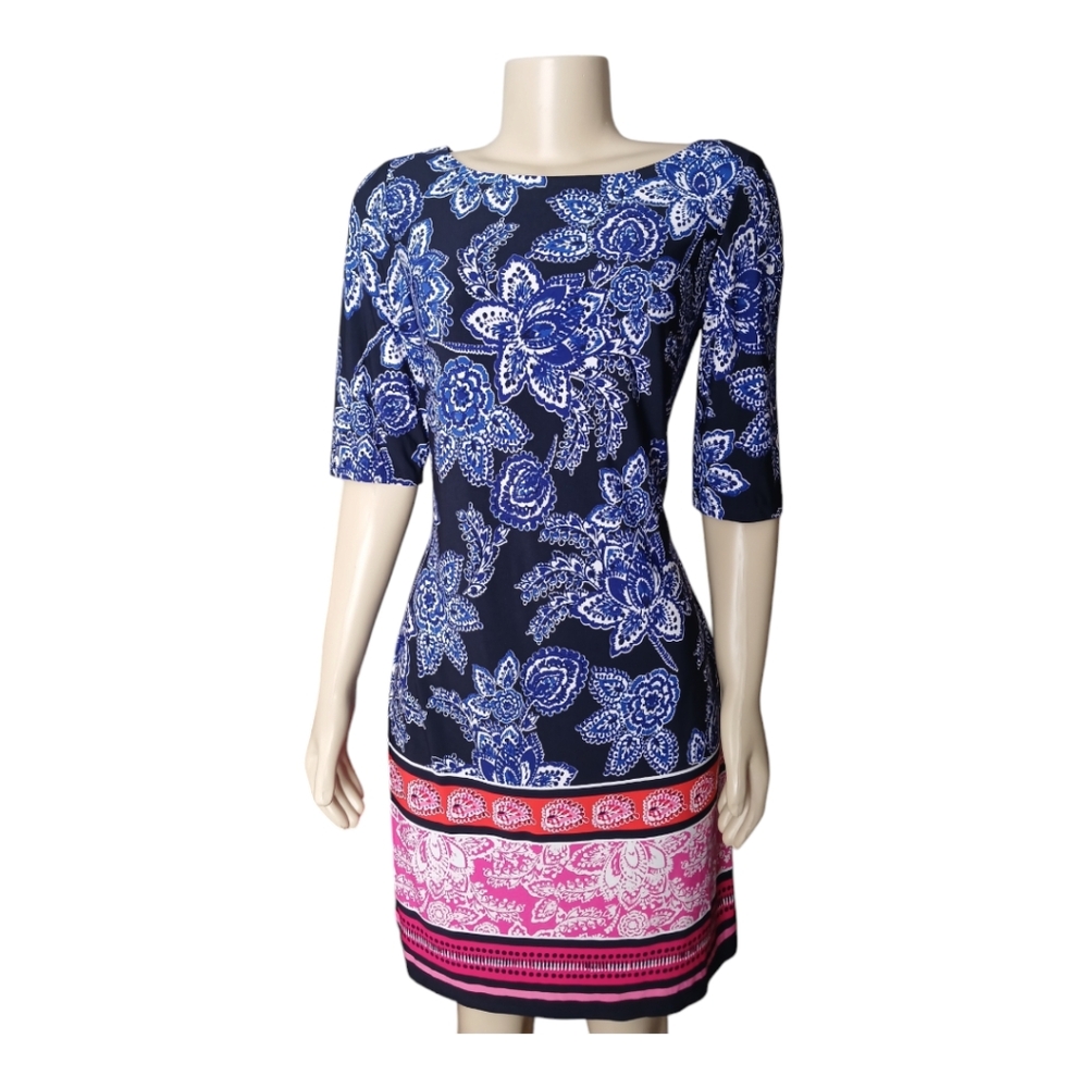 Eliza J Floral Print Dress with Pink Accents - Picture 1 of 3